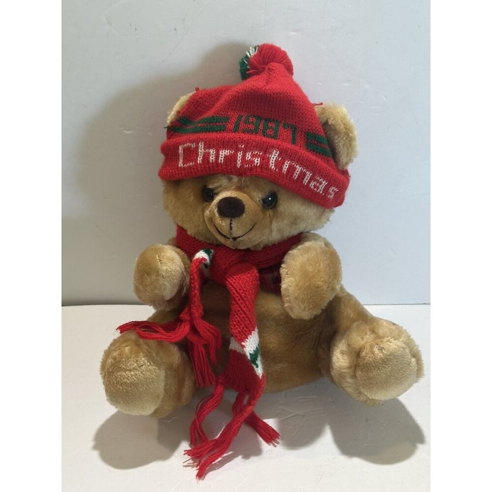 Vintage 1987 Cuddle Wit Musical Christmas Bear 12” NOT working 1986 plush